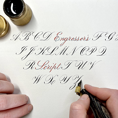 Engrosser’s Script alphabet by Katie Leavens